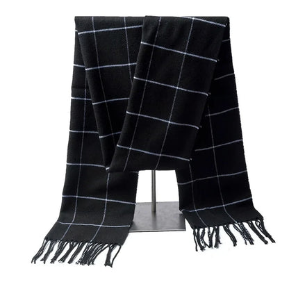Men’s Checkered Scarf – Stylish with Fringes