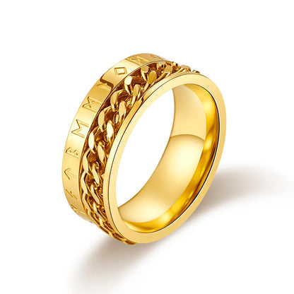Chain Band Ring – Urban Style with Roman Detailing
