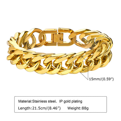 Men’s Stainless Steel Thick Link Bracelet